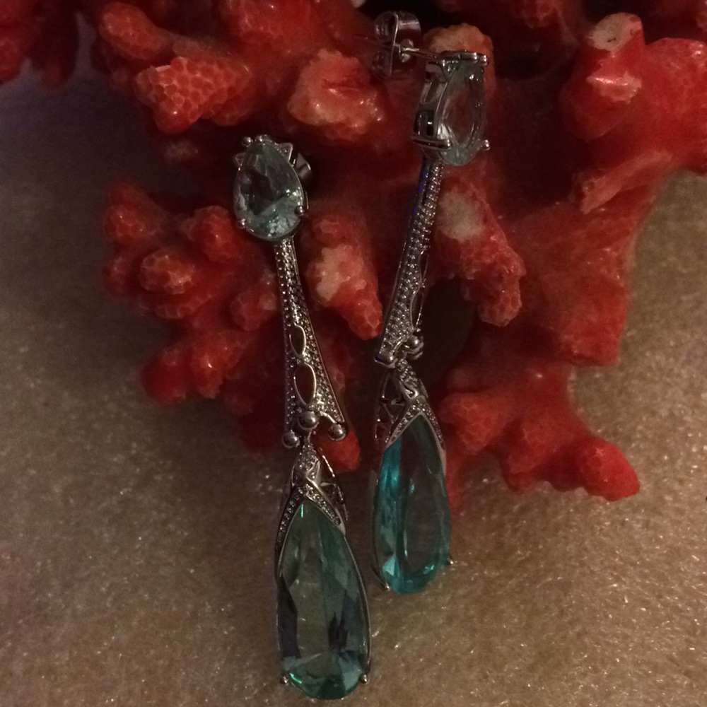 Blue glass earrings